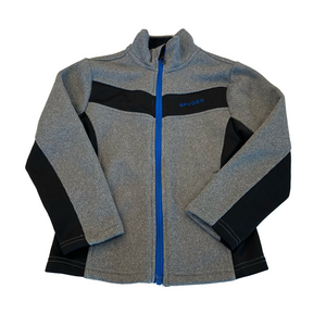 3/27$ Spyder Boys Black and Grey Full Zip Up with Blue Zipper size S(6)